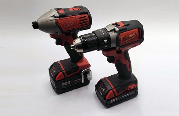 a handheld power drill.